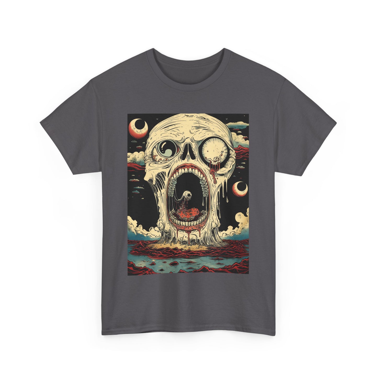 Fitzboyzprintz Screaming Skull Casual Unisex Fashion Heavy Cotton Fabric Basic Streetwear Graphic Tee Shirt