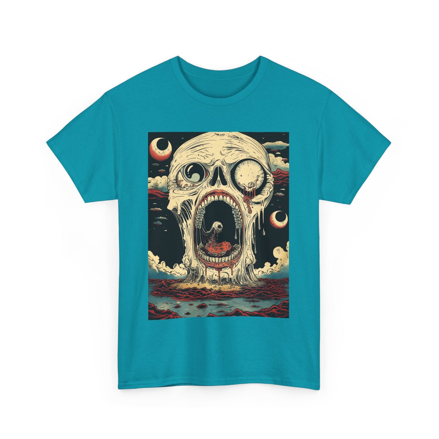 Fitzboyzprintz Screaming Skull Casual Unisex Fashion Heavy Cotton Fabric Basic Streetwear Graphic Tee Shirt