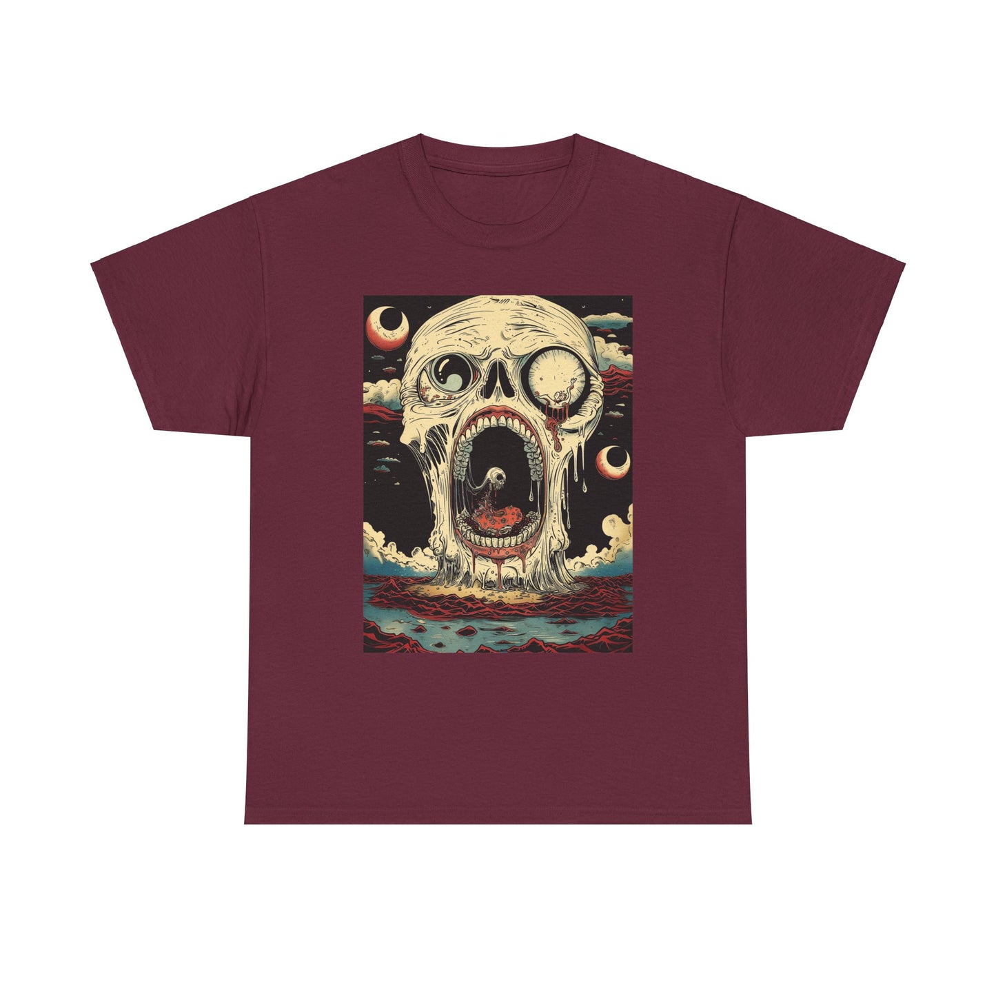 Fitzboyzprintz Screaming Skull Casual Unisex Fashion Heavy Cotton Fabric Basic Streetwear Graphic Tee Shirt