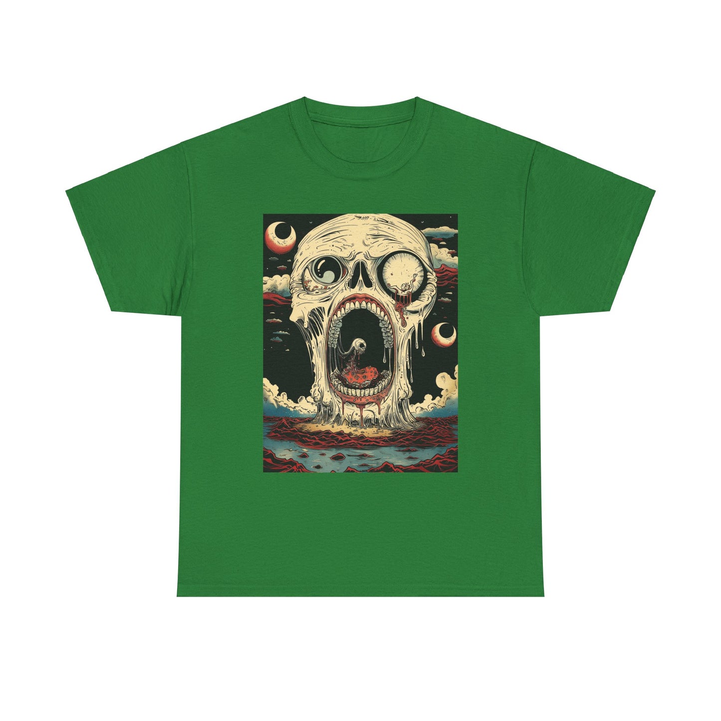 Fitzboyzprintz Screaming Skull Casual Unisex Fashion Heavy Cotton Fabric Basic Streetwear Graphic Tee Shirt