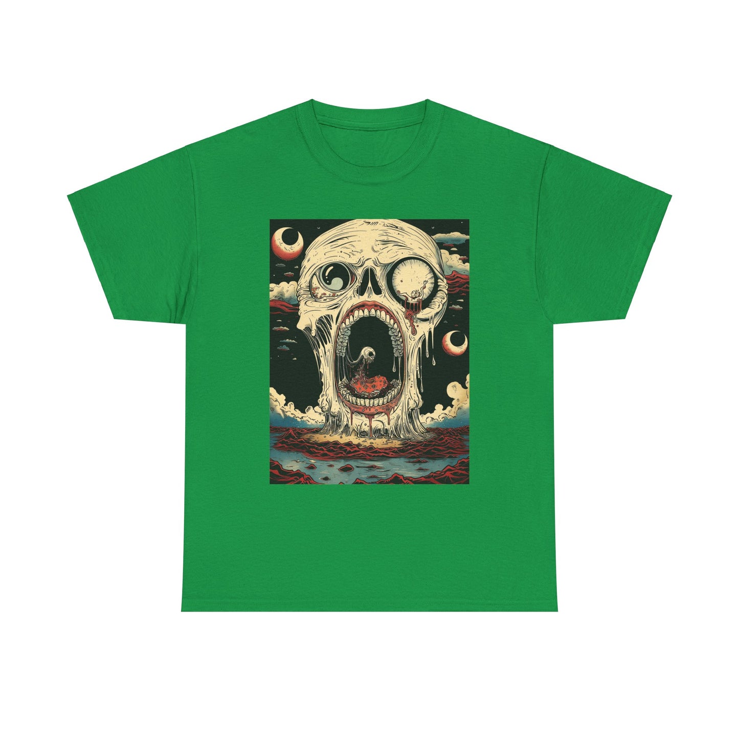 Fitzboyzprintz Screaming Skull Casual Unisex Fashion Heavy Cotton Fabric Basic Streetwear Graphic Tee Shirt