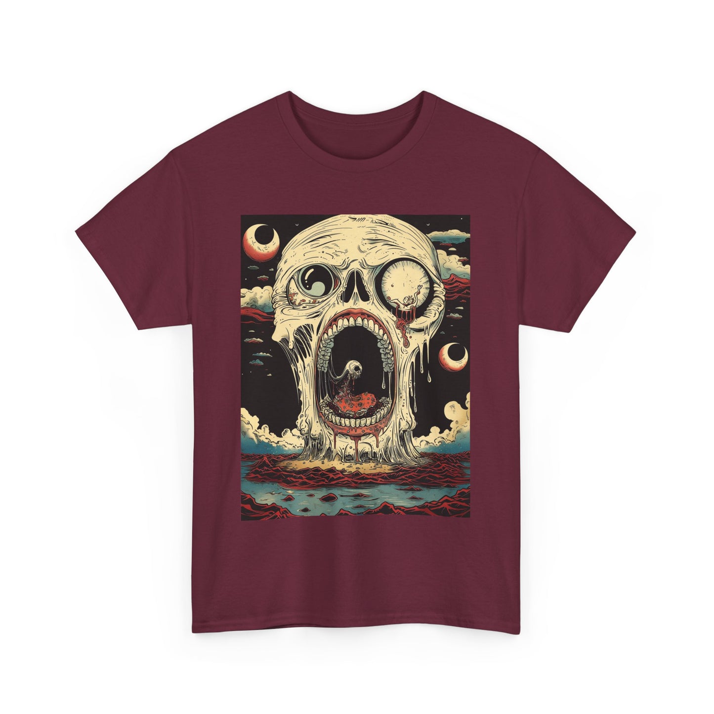 Fitzboyzprintz Screaming Skull Casual Unisex Fashion Heavy Cotton Fabric Basic Streetwear Graphic Tee Shirt