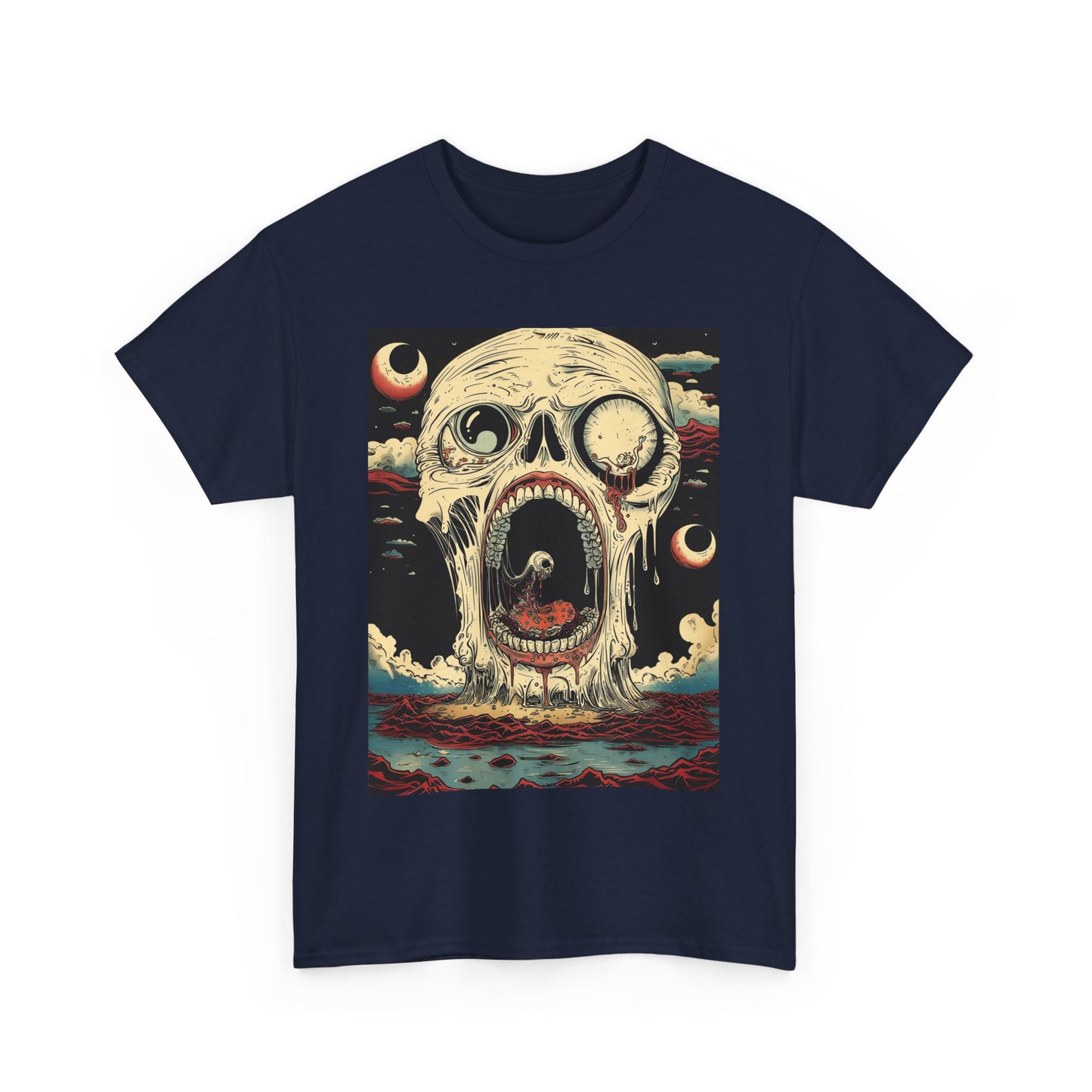 Fitzboyzprintz Screaming Skull Casual Unisex Fashion Heavy Cotton Fabric Basic Streetwear Graphic Tee Shirt