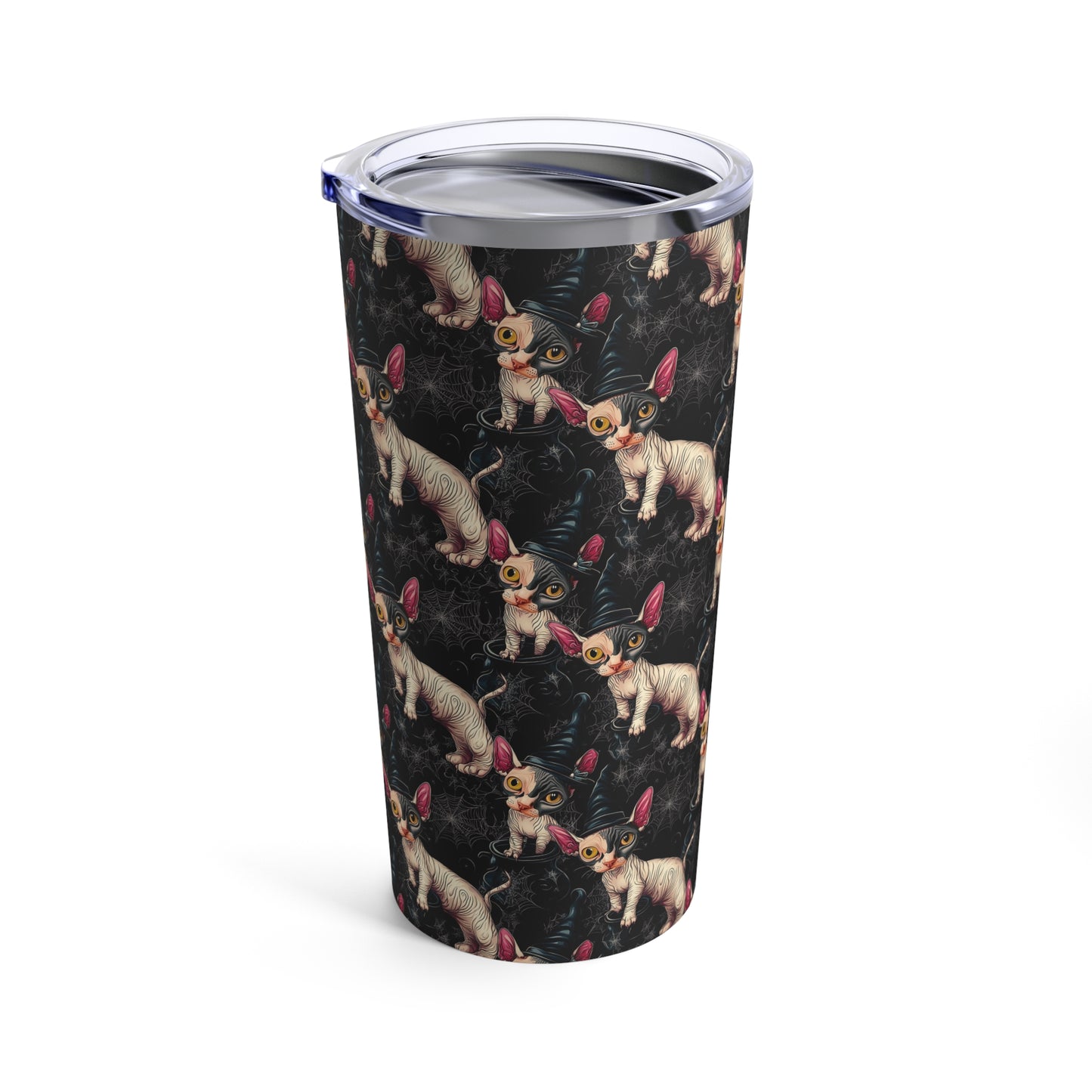 Happy Halloween Sphinx Kitten Witch Tumbler 20oz