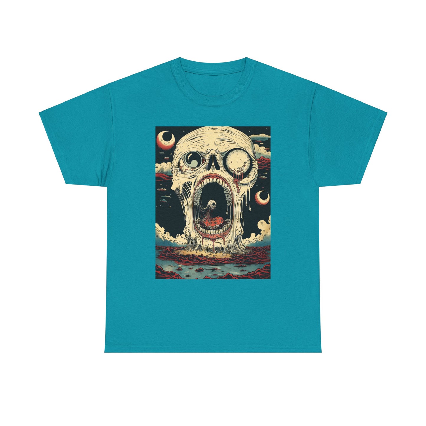Fitzboyzprintz Screaming Skull Casual Unisex Fashion Heavy Cotton Fabric Basic Streetwear Graphic Tee Shirt