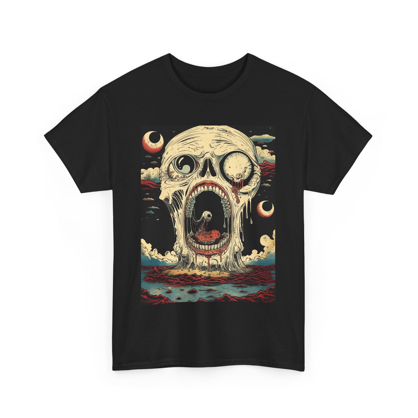 Fitzboyzprintz Screaming Skull Casual Unisex Fashion Heavy Cotton Fabric Basic Streetwear Graphic Tee Shirt