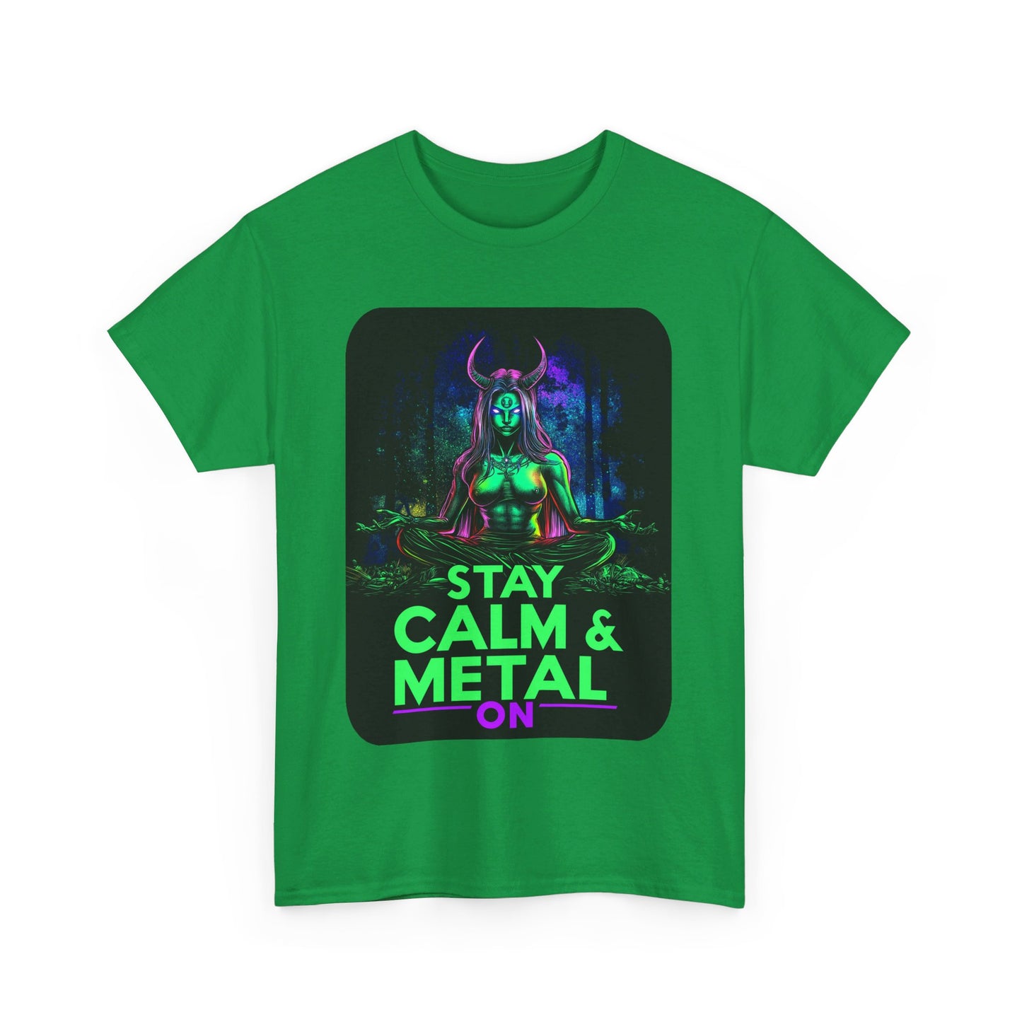 Stay Calm And Metal On Unisex Heavy Cotton Tee