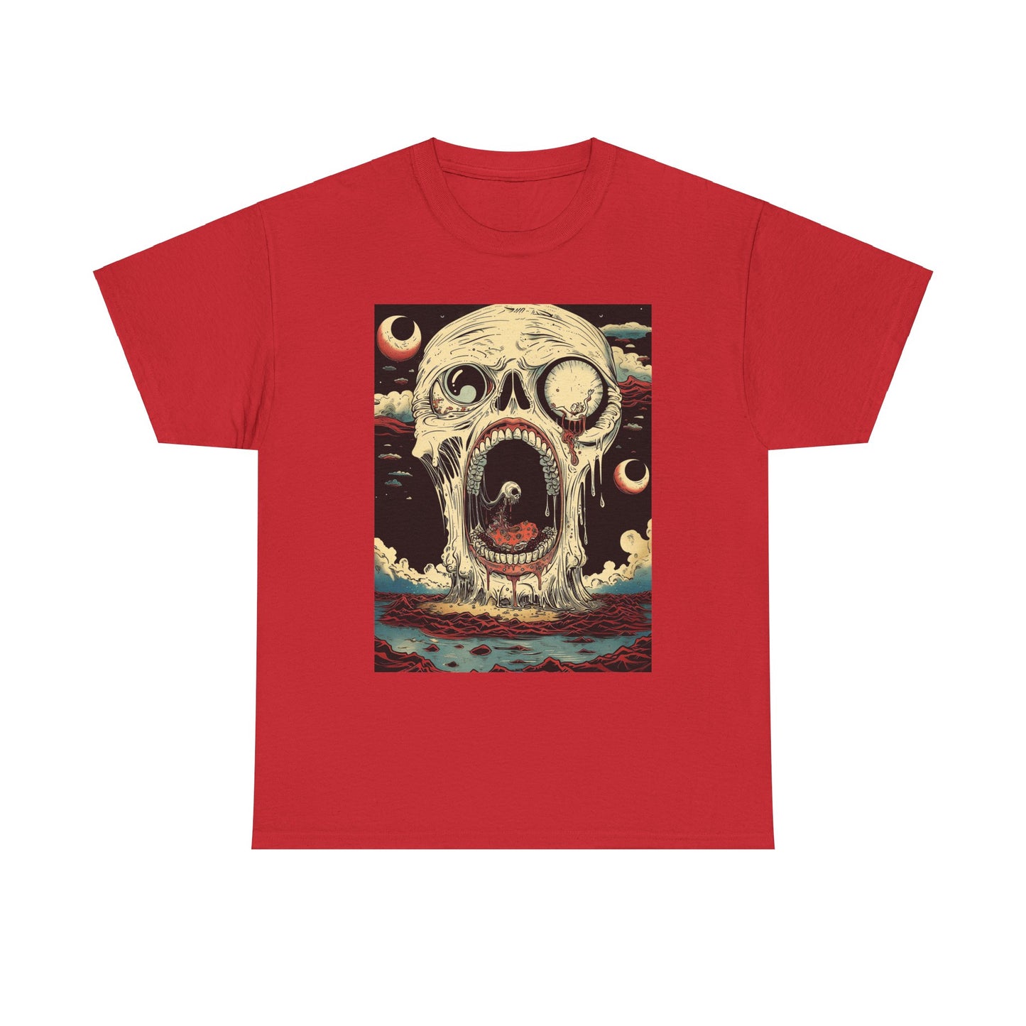 Fitzboyzprintz Screaming Skull Casual Unisex Fashion Heavy Cotton Fabric Basic Streetwear Graphic Tee Shirt