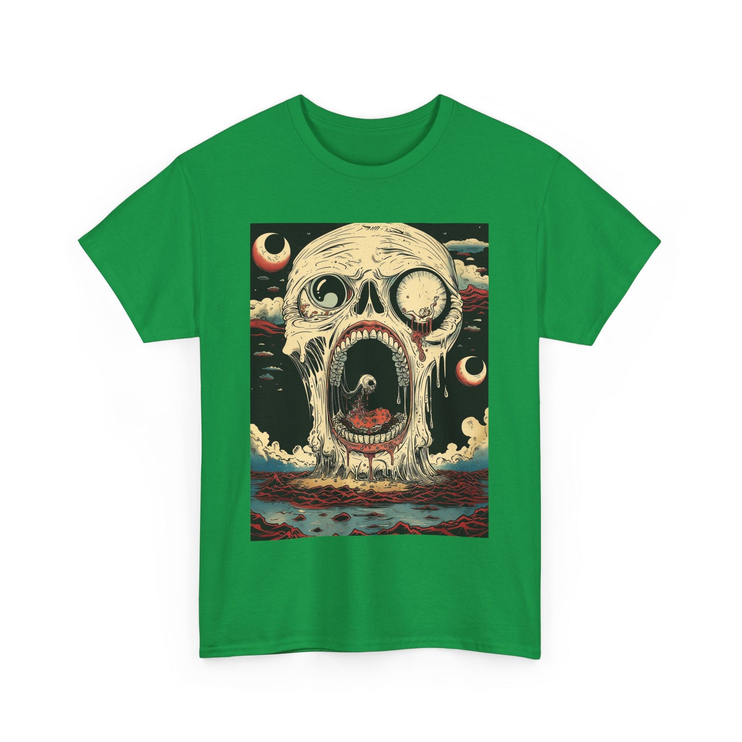Fitzboyzprintz Screaming Skull Casual Unisex Fashion Heavy Cotton Fabric Basic Streetwear Graphic Tee Shirt