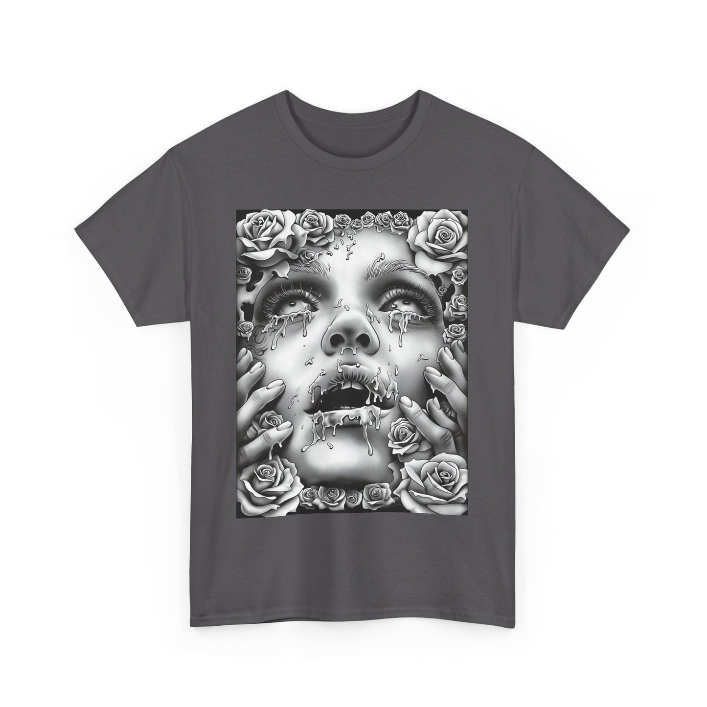 Melancholic Roses Graphic Unisex Heavy Cotton Graphic Tee