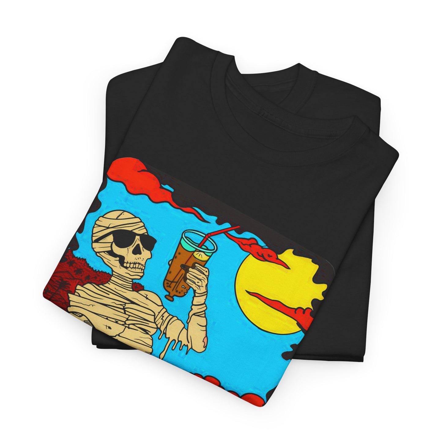 Fitzboyzprintz Mummy Beach Tea Party Unisex Fashion Heavy Cotton Fabric Graphic Tee Shirt