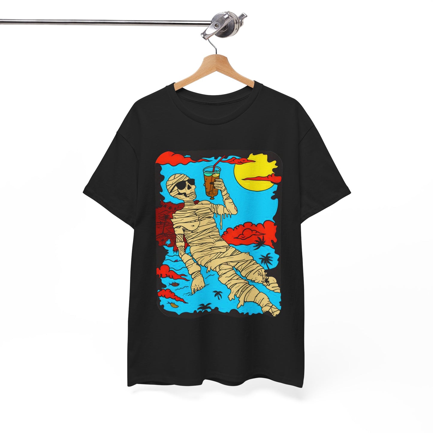 Fitzboyzprintz Mummy Beach Tea Party Unisex Fashion Heavy Cotton Fabric Graphic Tee Shirt