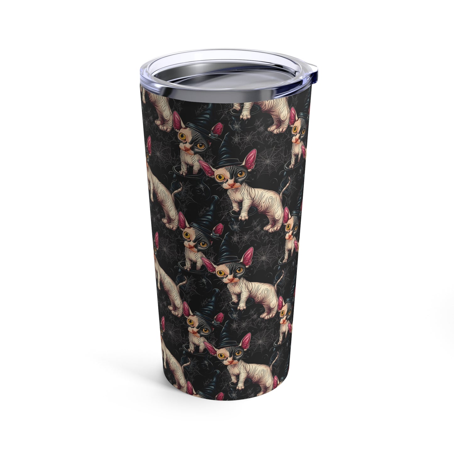 Happy Halloween Sphinx Kitten Witch Tumbler 20oz