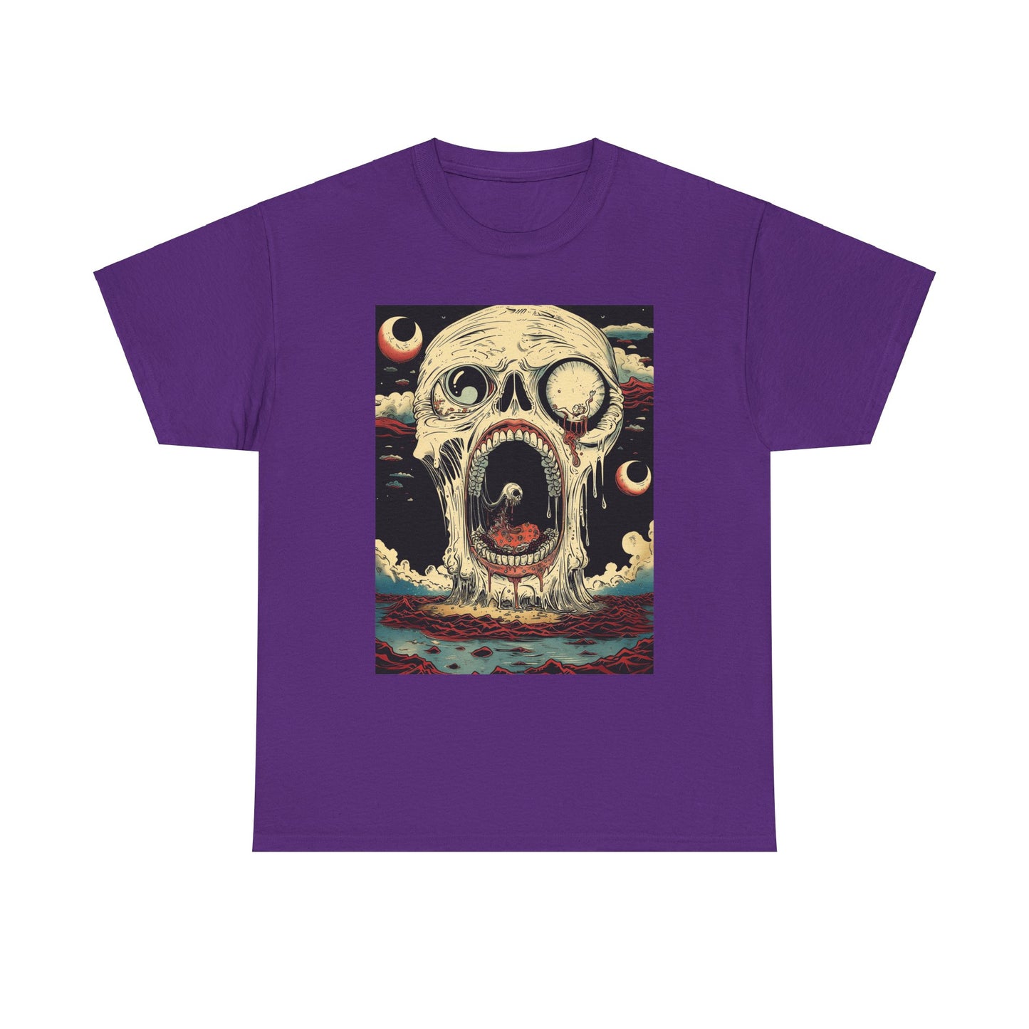 Fitzboyzprintz Screaming Skull Casual Unisex Fashion Heavy Cotton Fabric Basic Streetwear Graphic Tee Shirt