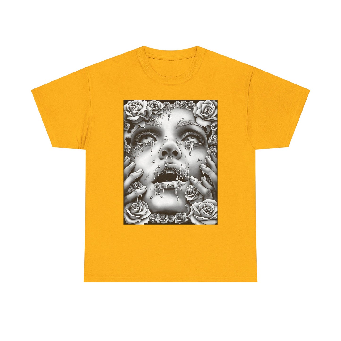 Melancholic Roses Graphic Unisex Heavy Cotton Graphic Tee