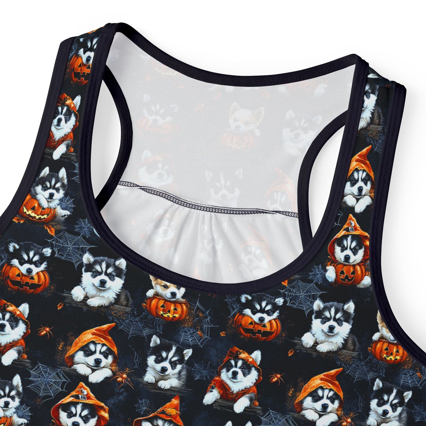 Happy Howl-O-Ween Husky Women's Tank Top