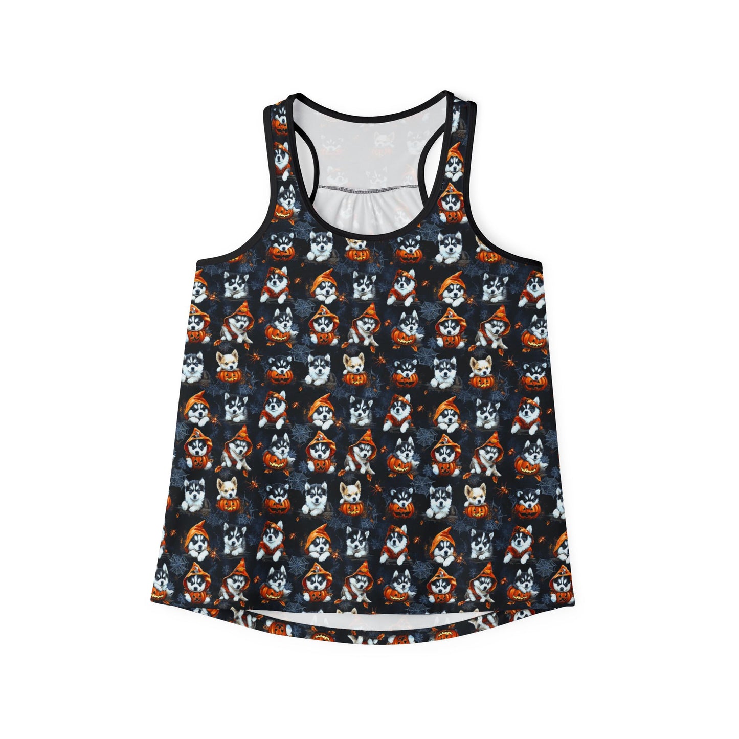 Happy Howl-O-Ween Husky Women's Tank Top