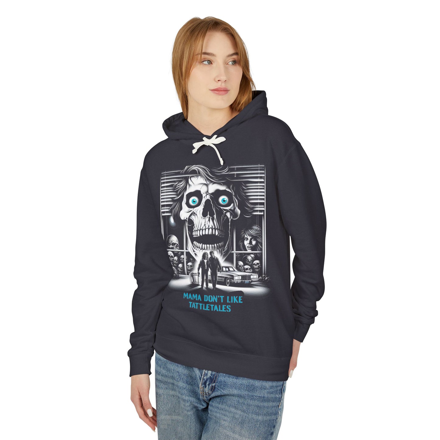 Mama Don't Like Tattletales Unisex Lightweight Hooded Sweatshirt