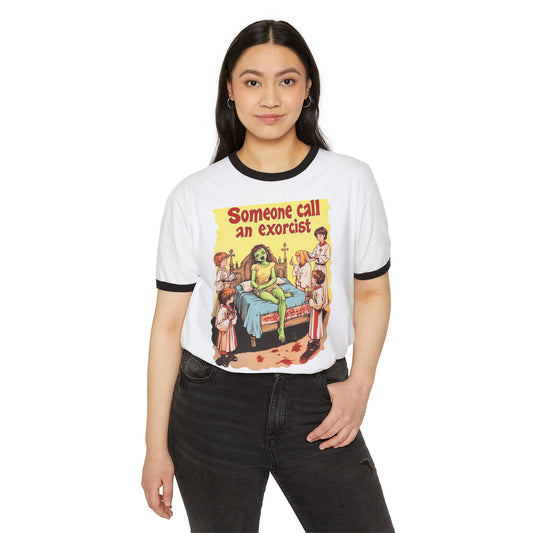 Someone Call An Exorcist Unisex Cotton Ringer T-Shirt