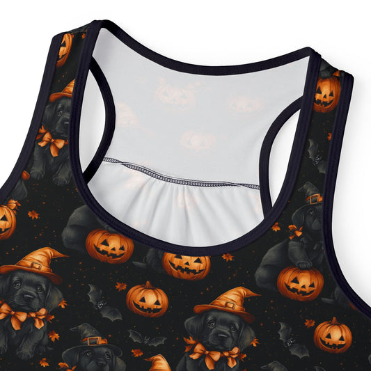 Happy Howl-O-Ween Black Lab Women's Tank Top
