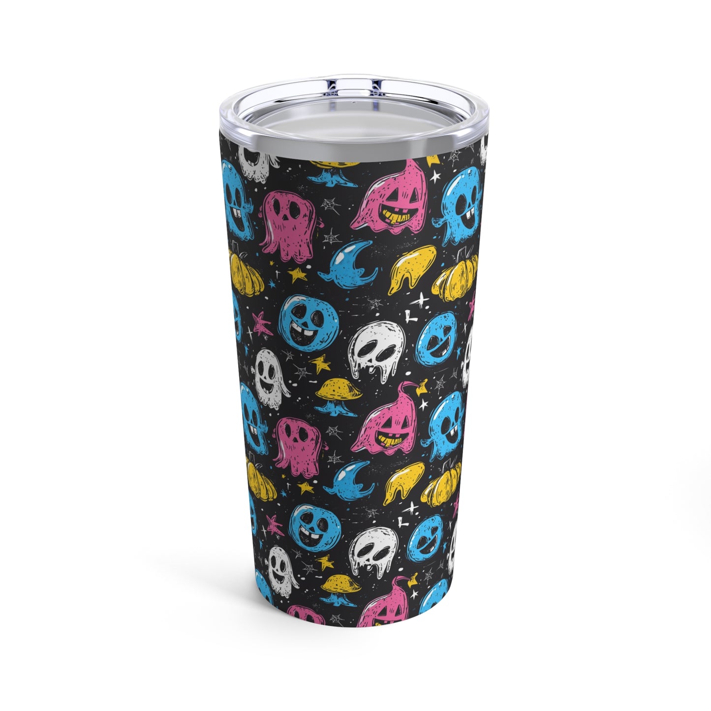 Colorful Ghosts Halloween Print Tumbler 20oz