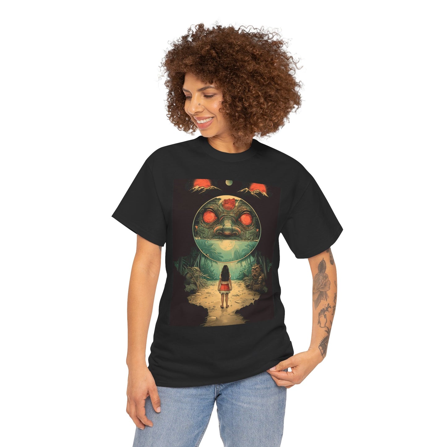 Fitzboyzprintz The Girl From Motunui Basic Unisex Fashion Heavy Cotton Fabric Streetwear Tee Shirt