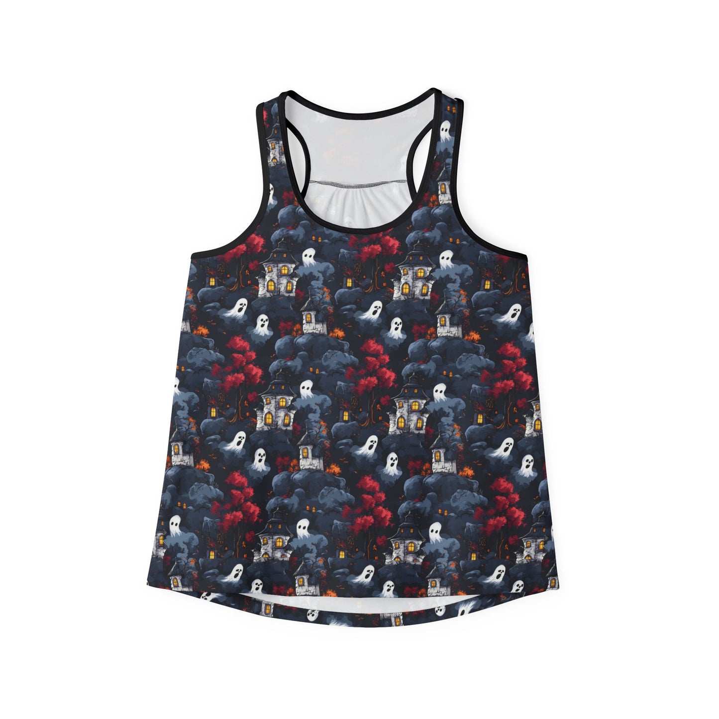 Haunted Houses & Ghosts Pattern Women's Tank Top