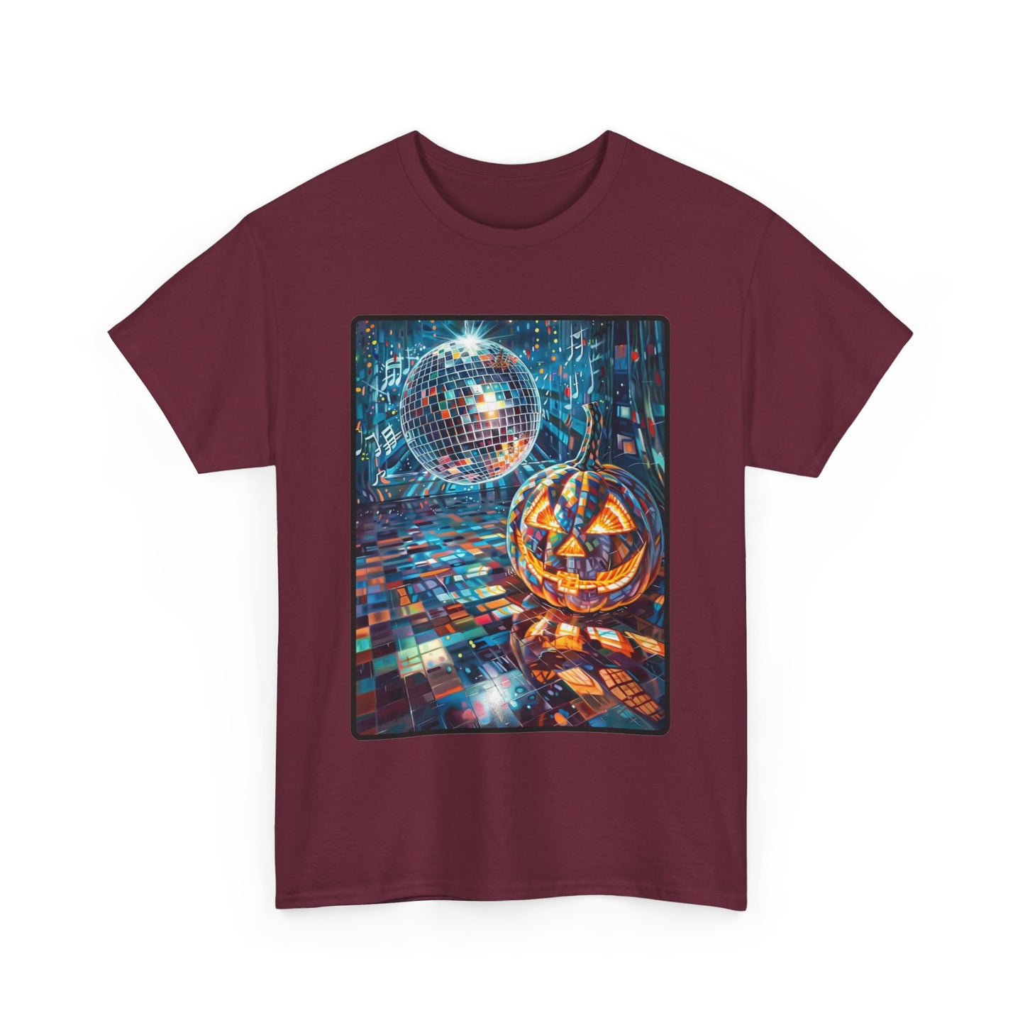 Fitzboyzprintz Pop Art Pumpkin Disco Unisex Fashion Heavy Cotton Fabric Graphic Tee Shirt