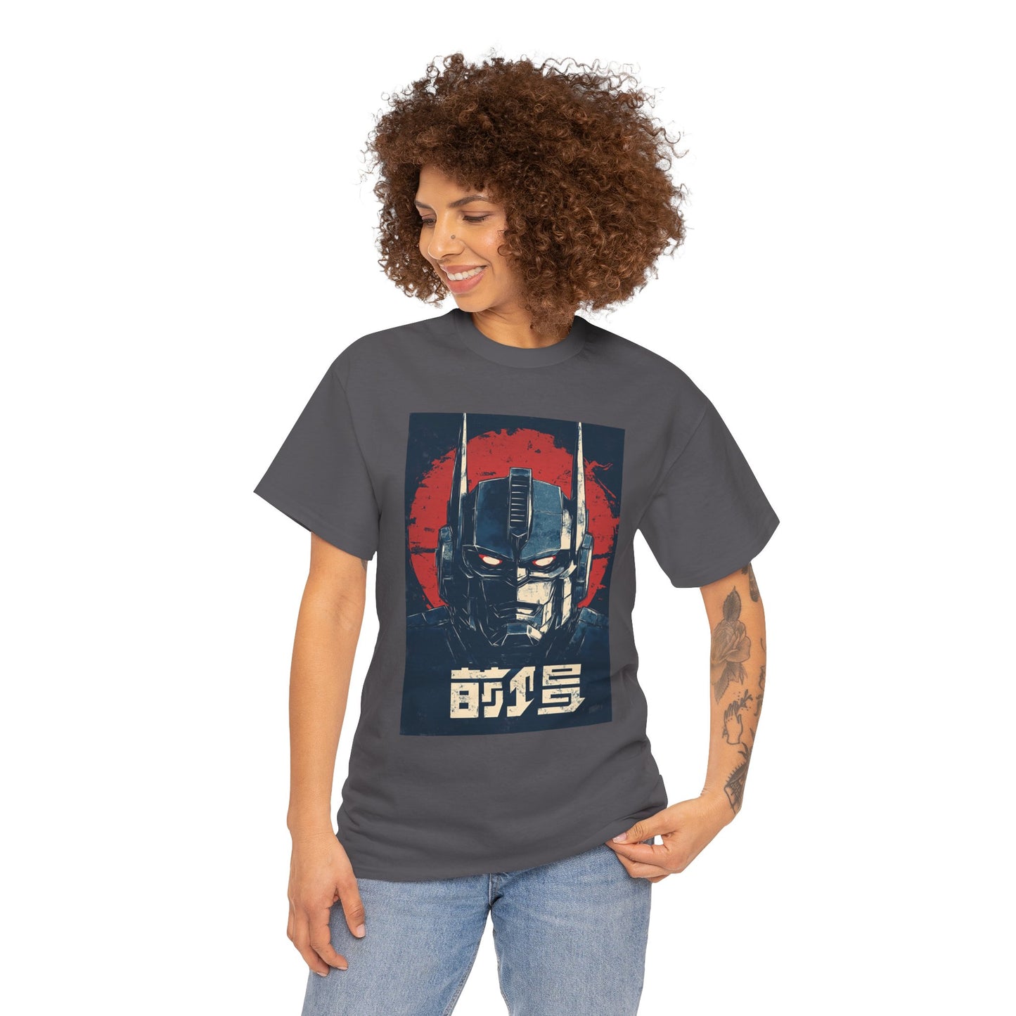 Vintage Style Robot Helmet Unisex Heavy Cotton Tee