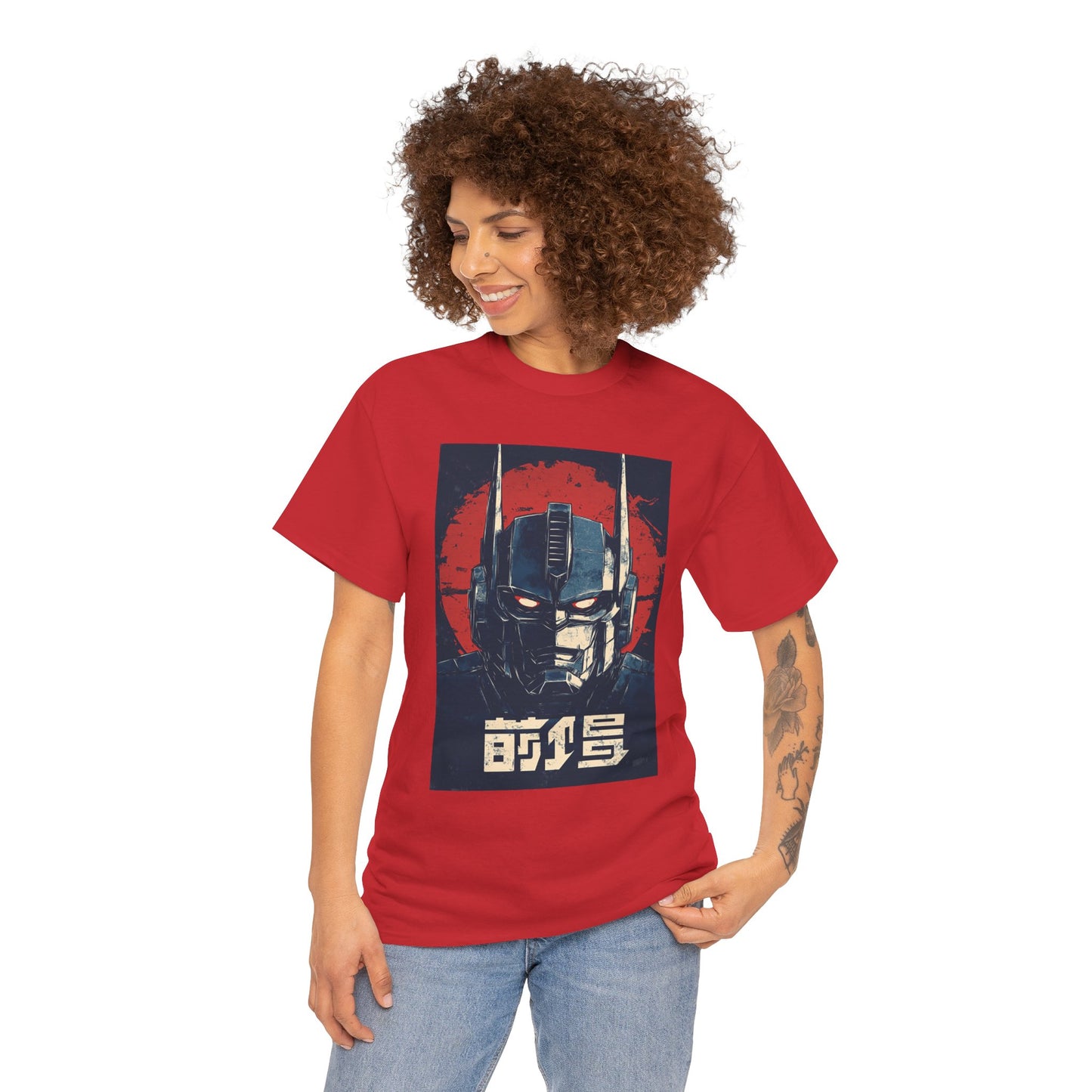 Vintage Style Robot Helmet Unisex Heavy Cotton Tee