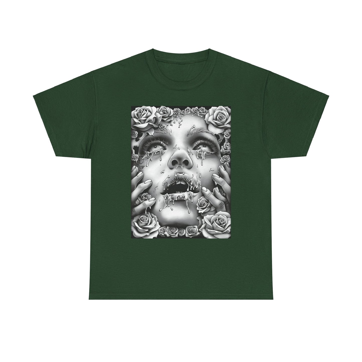 Melancholic Roses Graphic Unisex Heavy Cotton Graphic Tee