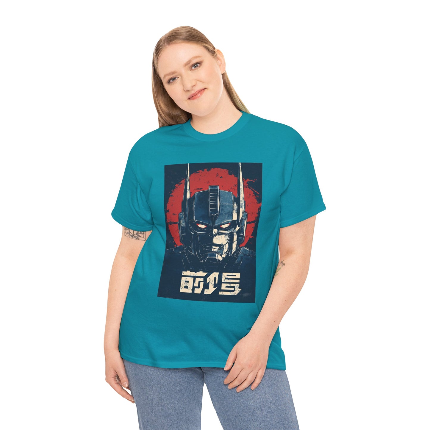 Vintage Style Robot Helmet Unisex Heavy Cotton Tee