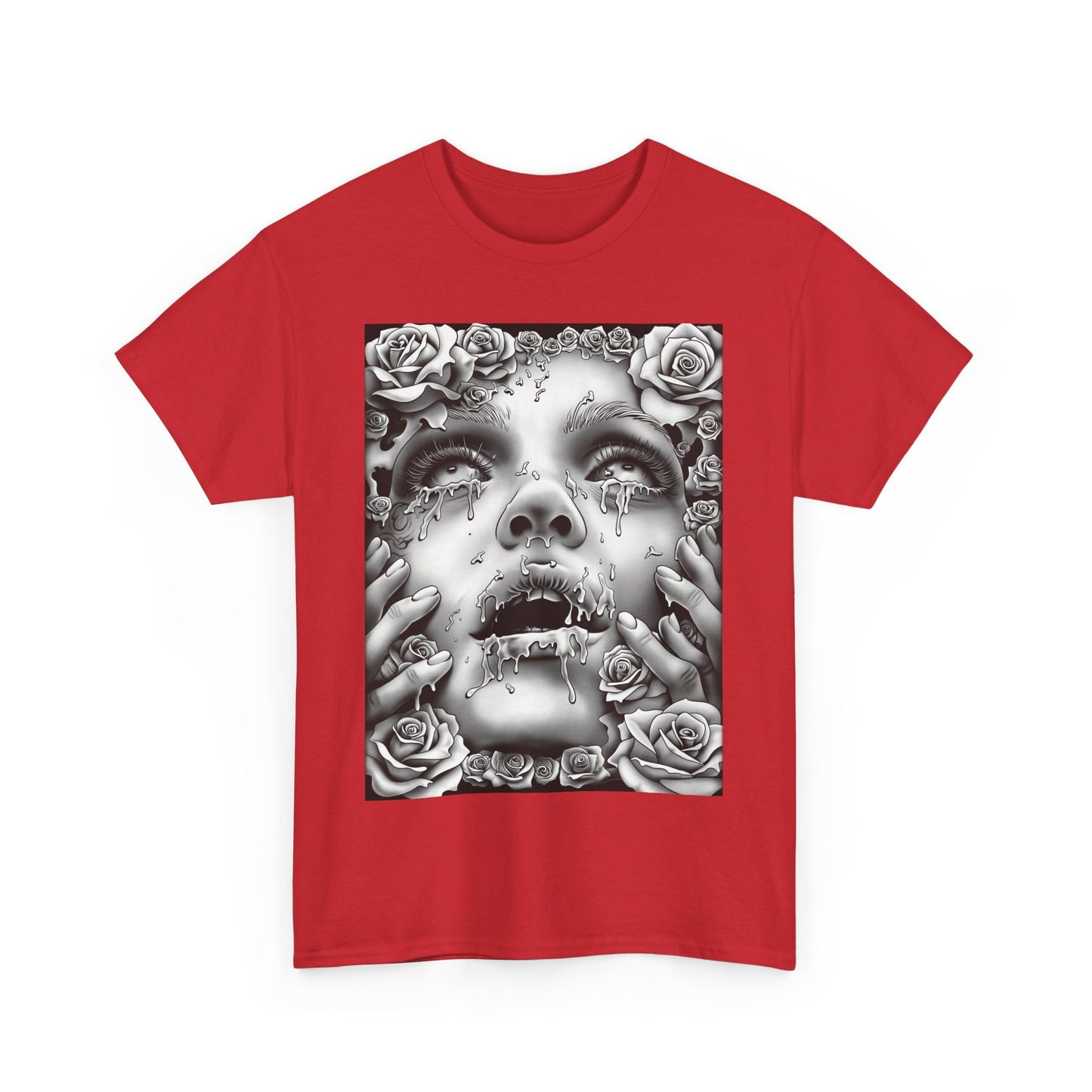 Melancholic Roses Graphic Unisex Heavy Cotton Graphic Tee