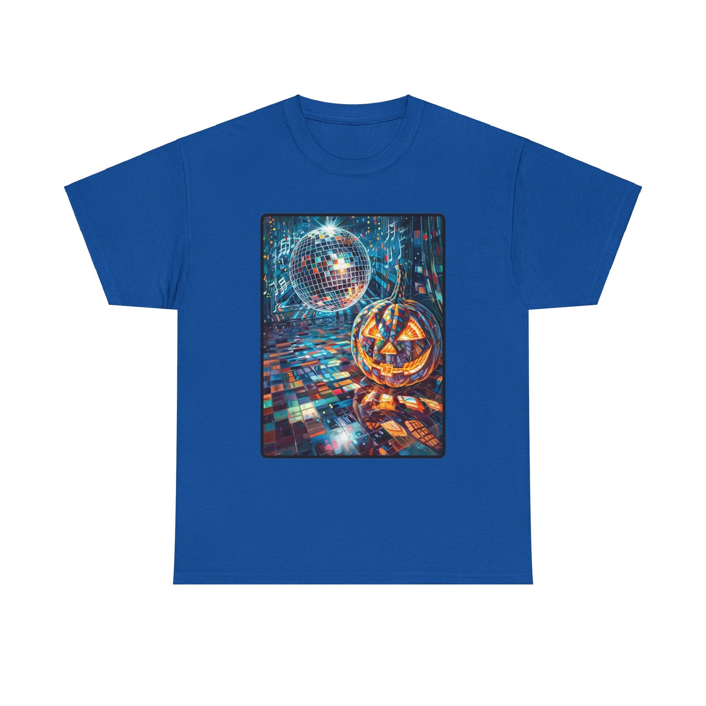 Fitzboyzprintz Pop Art Pumpkin Disco Unisex Fashion Heavy Cotton Fabric Graphic Tee Shirt