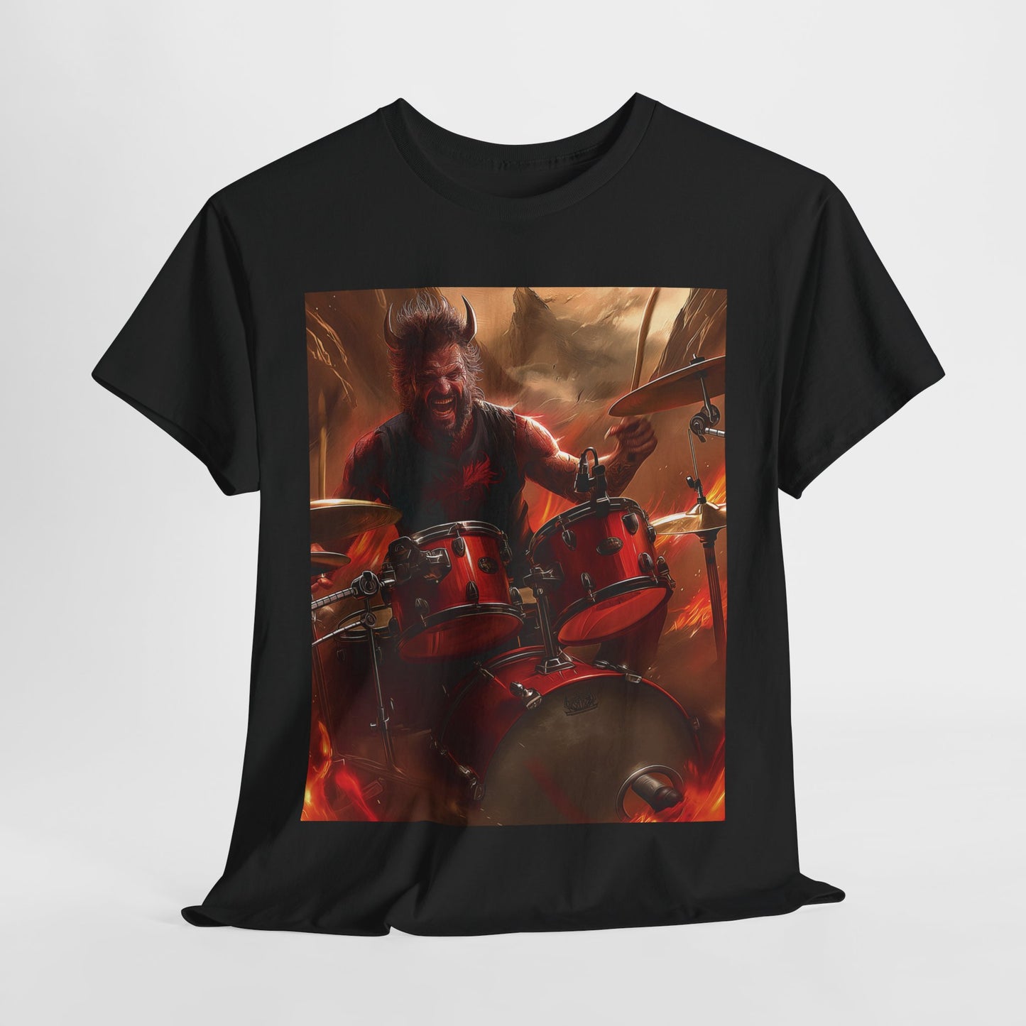 Devil Drummer Unisex Heavy Cotton Graphic Tee