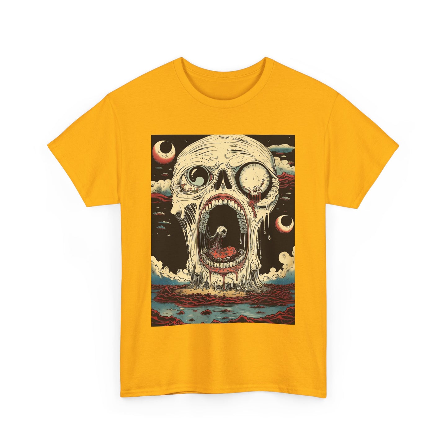 Fitzboyzprintz Screaming Skull Casual Unisex Fashion Heavy Cotton Fabric Basic Streetwear Graphic Tee Shirt