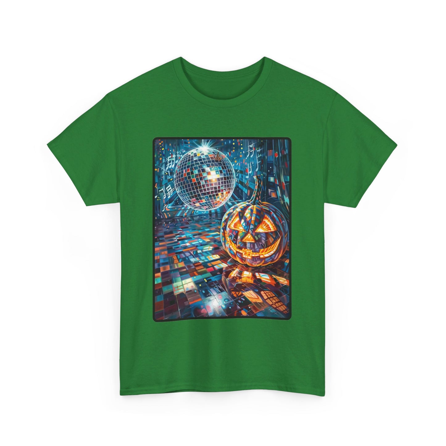 Fitzboyzprintz Pop Art Pumpkin Disco Unisex Fashion Heavy Cotton Fabric Graphic Tee Shirt