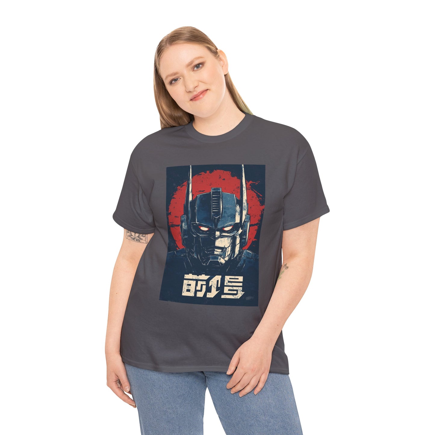 Vintage Style Robot Helmet Unisex Heavy Cotton Tee