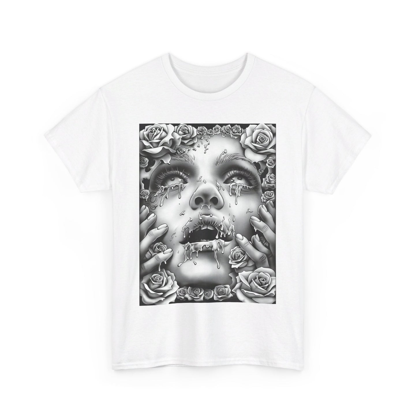 Melancholic Roses Graphic Unisex Heavy Cotton Graphic Tee