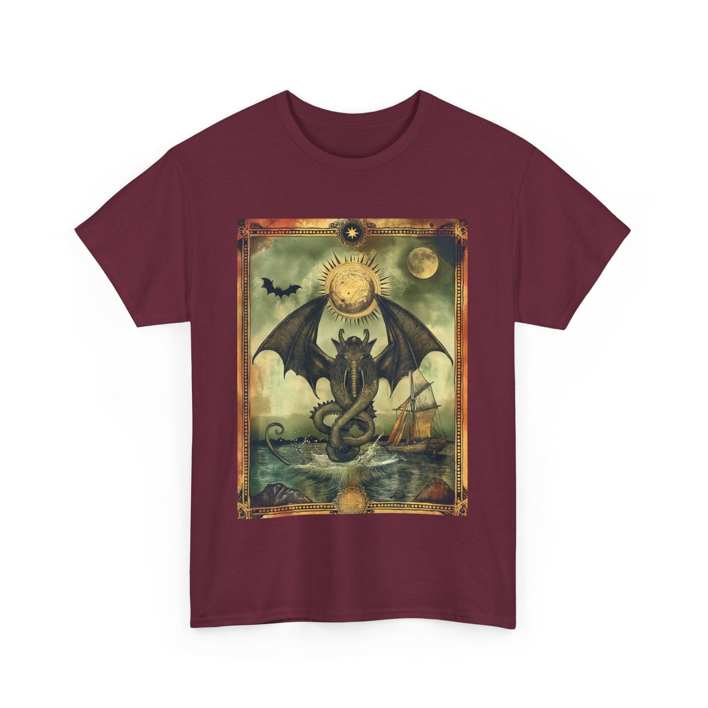 Fitzboyzprintz - Cthulu Tarot Card Unisex Heavy Cotton Graphic Tee