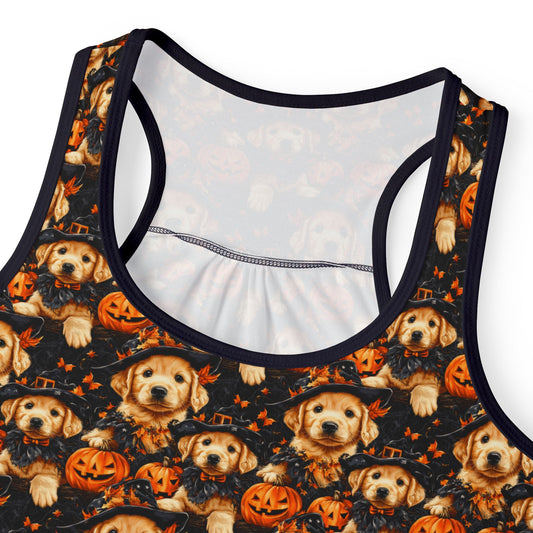 Happy Howl-O-Ween Golden Retriever Women's Tank Top