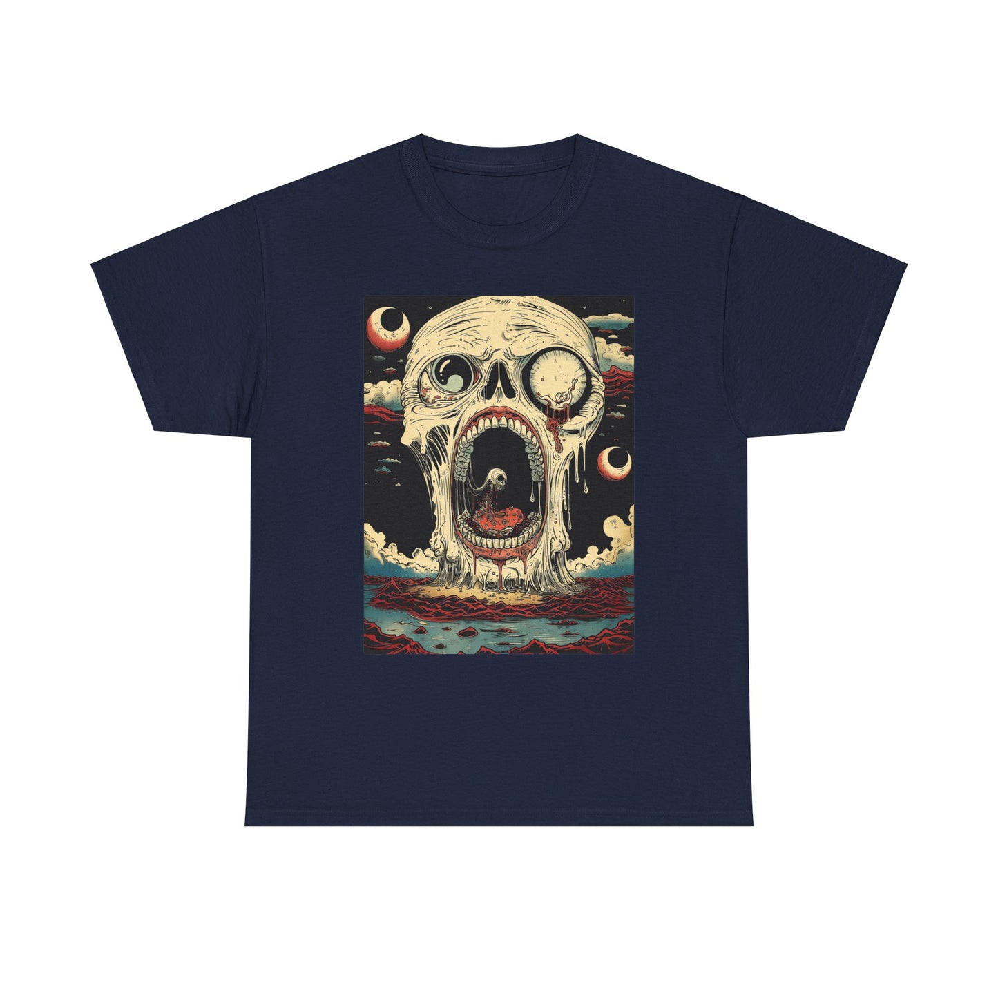 Fitzboyzprintz Screaming Skull Casual Unisex Fashion Heavy Cotton Fabric Basic Streetwear Graphic Tee Shirt
