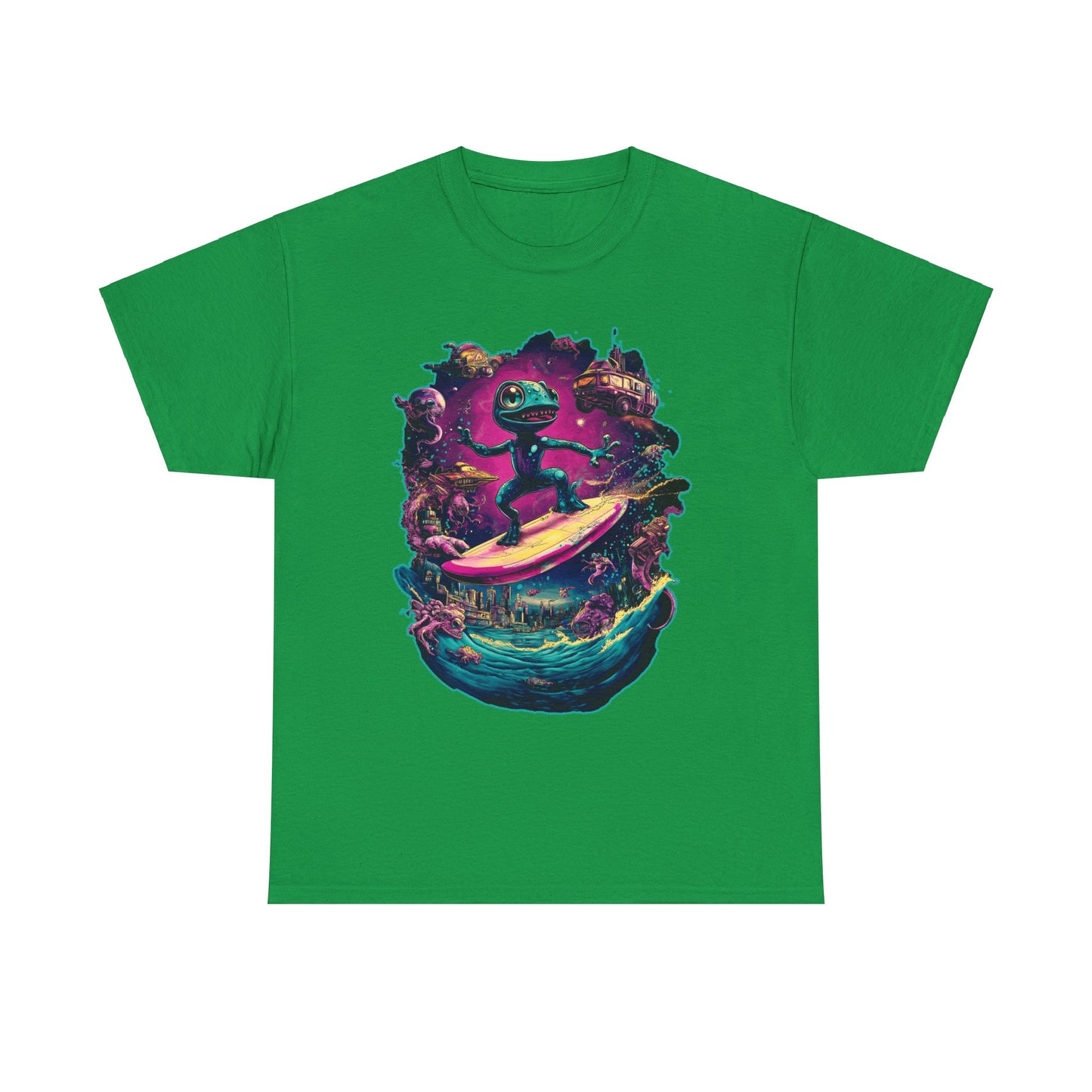 Gecko Surfer Unisex Heavy Cotton Tee