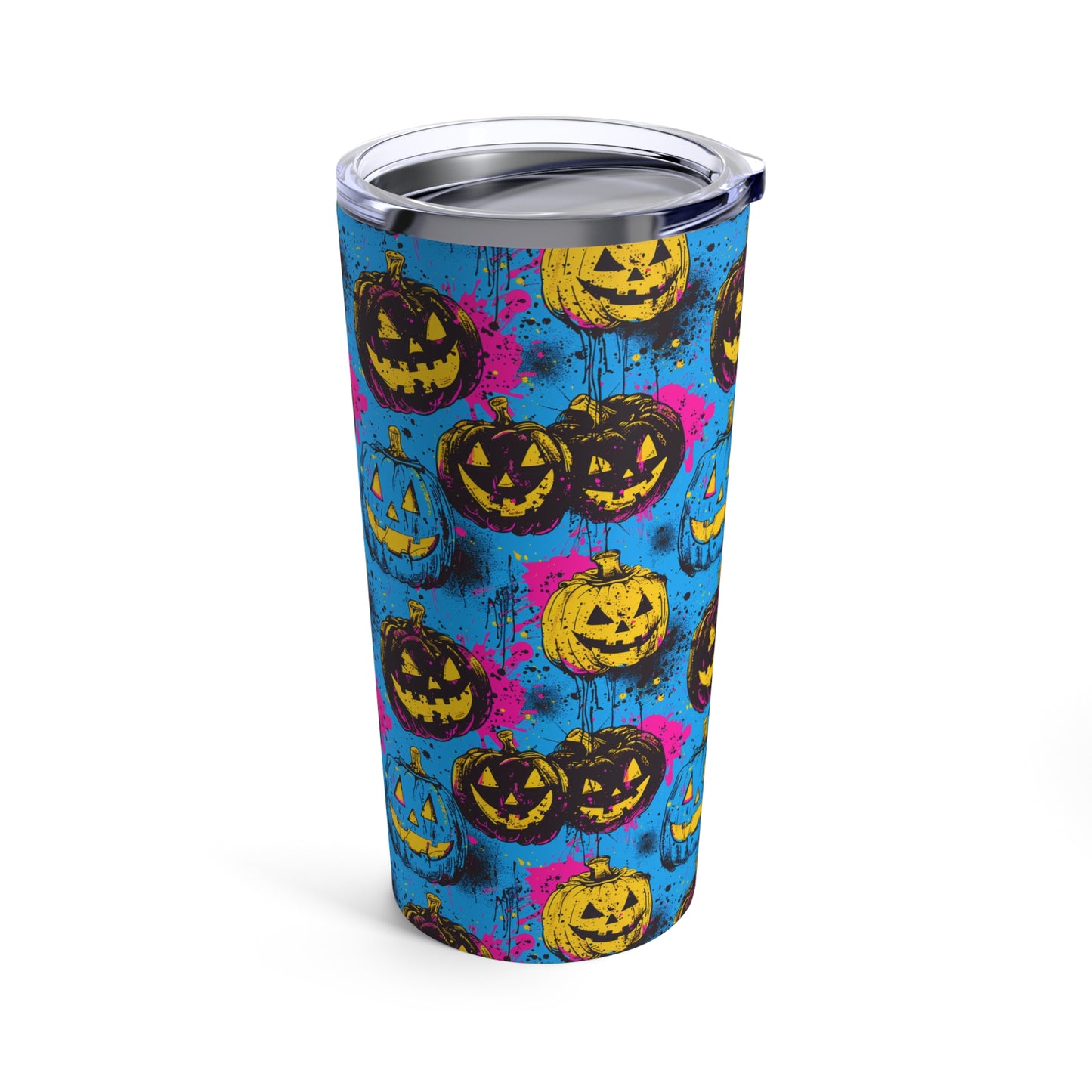 Blue Halloween Pumpkins Tumbler 20oz