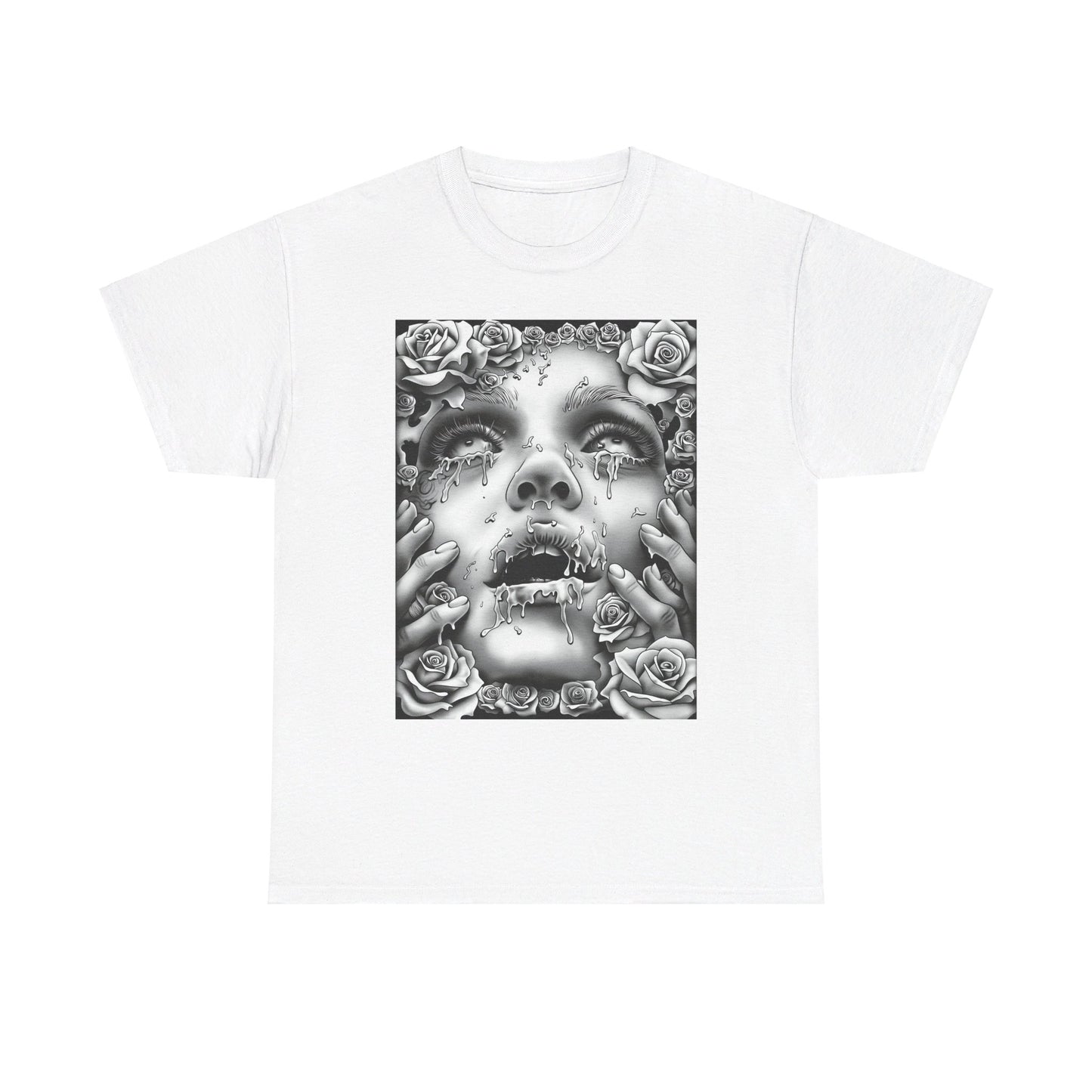 Melancholic Roses Graphic Unisex Heavy Cotton Graphic Tee