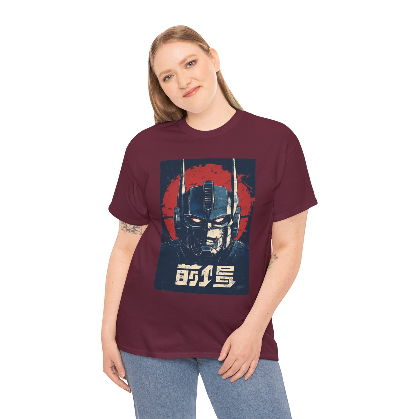 Vintage Style Robot Helmet Unisex Heavy Cotton Tee