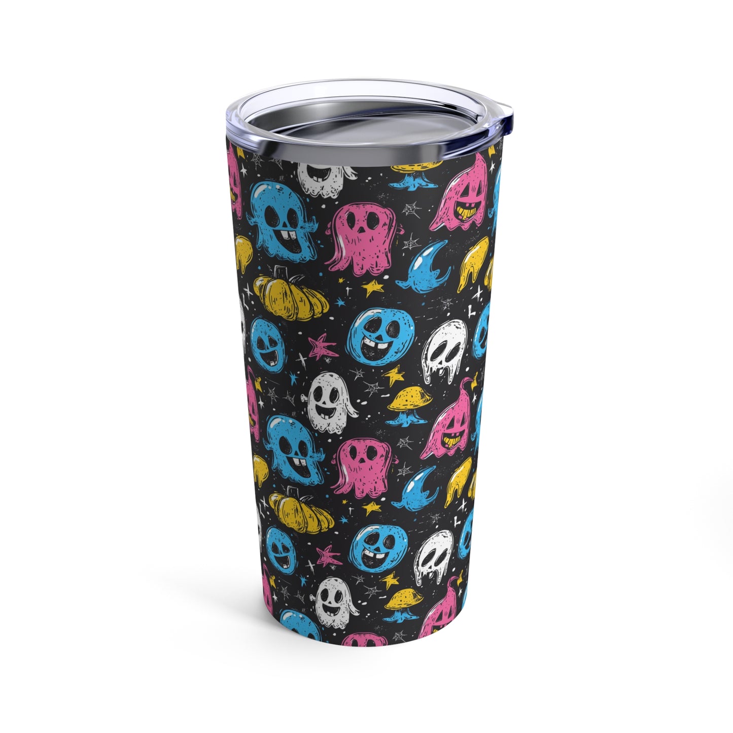 Colorful Ghosts Halloween Print Tumbler 20oz