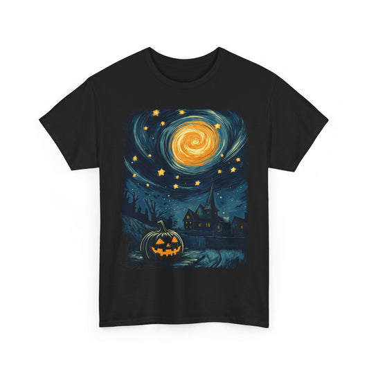Starry Halloween Night Unisex Heavy Cotton Tee