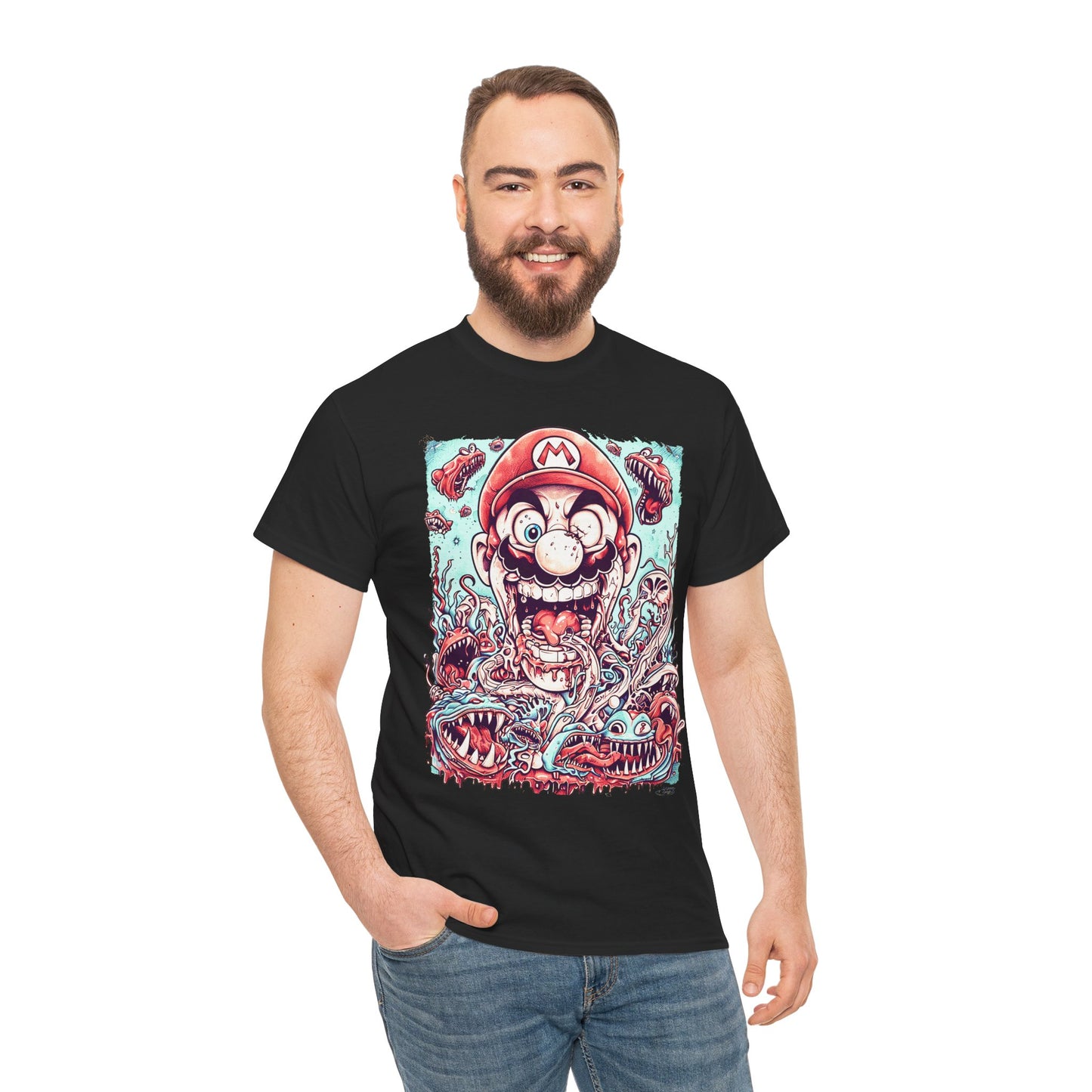 Fitzboyzprints - Mario Madness Unisex Fashion Heavy Cotton Fabric Casual Tee Shirt