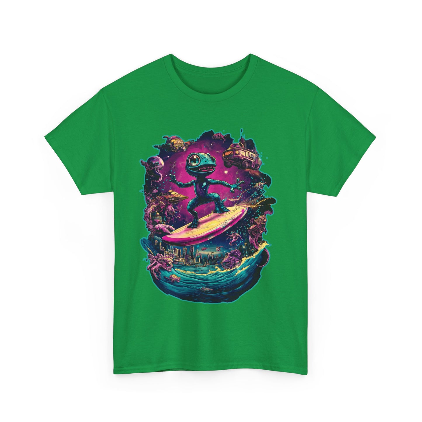 Gecko Surfer Unisex Heavy Cotton Tee